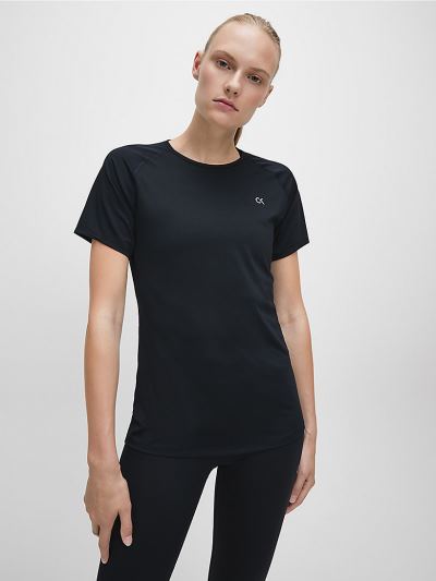 Calvin Klein Ruhák HU383247 | Calvin Klein Mesh Panel Slim Női Póló Fekete